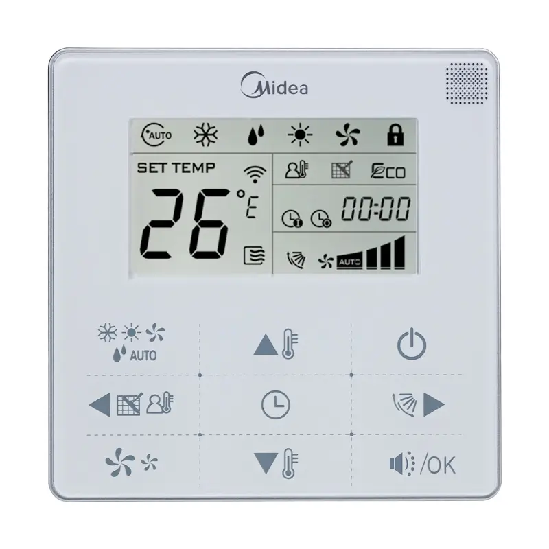 23489-kabelovy-ovladac-wdc-86e MIDEA Nástěnný ovladač (pro kanálové, kazetové, konzolové, nástěnné a parapetní jednotky) WDC-86E/K