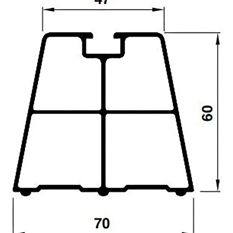 Antivibrační montblok pro umístění na zem 400mm bez krytek, PVC, do 130kg